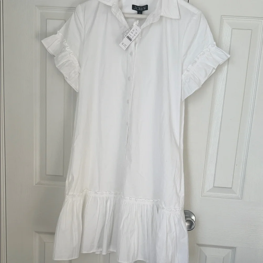 J. Crew White Ruffle Mini Dress - Picture 5 of 7